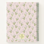 手描きリリーの谷のエレガント赤面ピンク ノートブック (裏面)