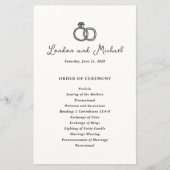 手描きリングや輪ドードルモダン結婚式 プログラム (正面)