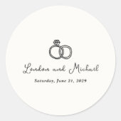 手描きリングや輪ドーモダンル結婚ズ ラウンドシール (正面)