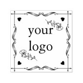 手描きリースモノグラム正方形フローラ花h セルフインキングスタンプ (デザイン)