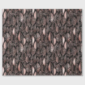 手描きリーフパターンバラ金箔ID495 ラッピングペーパー (フラット)