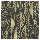 手描きリーフパターンID495 ファブリック (クローズアップ)