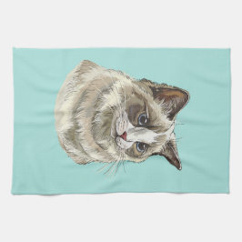 手描きルフィーラグドール猫 キッチンタオル
