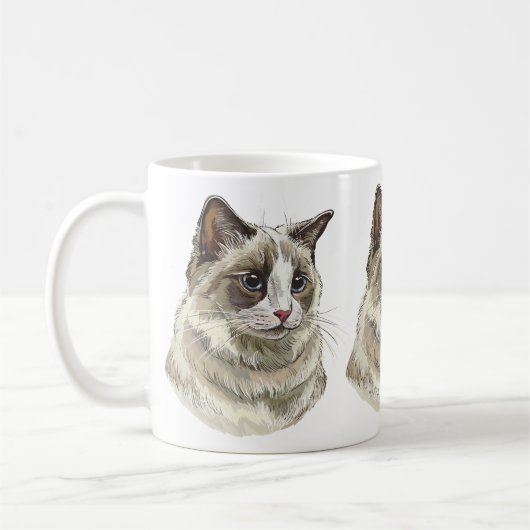 手描きルフィーラグドール猫 コーヒーマグカップ (左)