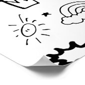 手描きレタリング、タイポグラフィドードルコレクション ポスター (角)