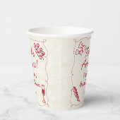 手描きレトロイタリアン カジュアルウェディング ブランシュ 紙コップ (右)
