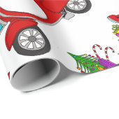 手描きレトロクリスマススクーター包装紙 ラッピングペーパー (ロールコーナー)