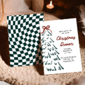 手描きレトロクリスマスホリデーパーティーの招待状 シーズンカード