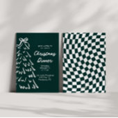 手描きレトロクリスマスホリデーパーティーの招待状 シーズンカード