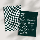 手描きレトロクリスマスホリデーパーティーの招待状 シーズンカード