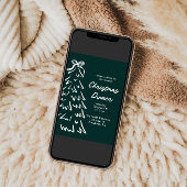 手描きレトロクリスマスホリデーパーティーの招待状 シーズンカード