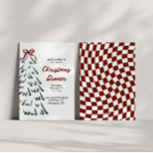 手描きレトロクリスマスホリデーパーティー招待状 シーズンカード