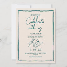 手描きレトロコンテンポラリー婚約