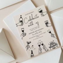 手描きレトロコンテンポラリー婚約