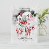 手描きレトロスタイルハローウィンパーティ 招待状 (スタンド正面)