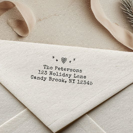 手描きレトロハートスタークリスマスファミリー セルフインキングスタンプ