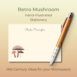 手描きレトロミッドセンチュリーキノコ ポストイット