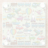 手描きレトロ子ども玩具アニメ ガラスコースター (裏面)