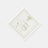 手描きレトロ間抜けグースリボン赤ちゃんシャワー スタンダードカクテルナプキン (角)