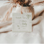 手描きレトロ間抜けグースリボン赤ちゃんシャワー フェイバータグ