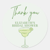 手描きレトロ マグス＆マトリモニー ブライダルシャワー ラウンドシール (正面)