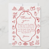 手描きレモイタリアンン赤ちゃんシャワー サンキューカード (正面)