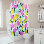 手描きレモンのヴィンテージパターン シャワーカーテン (インサイチュ)