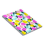 手描きレモンのヴィンテージパターン ノートブック (右側)