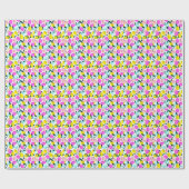 手描きレモンのヴィンテージパターン ラッピングペーパー (フラット)