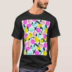 手描きレモンのヴィンテージパターン Tシャツ