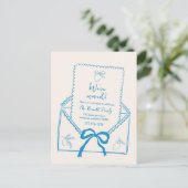 手描きレモンの動きのお知らせポストカード ポストカード (スタンド正面)