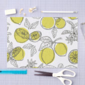 手描きレモンの木デクページティッシュペーパー 薄葉紙 (クラフト)