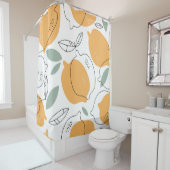 手描きレモンの背景。継ぎ目のないパターン シャワーカーテン (インサイチュ)