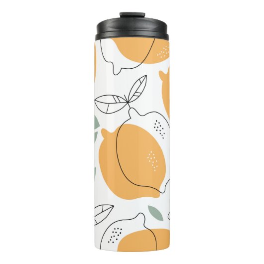 手描きレモンの背景。継ぎ目のないパターン タンブラー (正面)