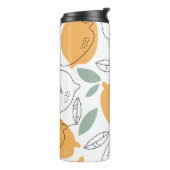 手描きレモンの背景。継ぎ目のないパターン タンブラー (回転左)