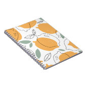 手描きレモンの背景。継ぎ目のないパターン ノートブック (右側)