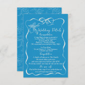 手描きレモンウェディングの詳細な方向 エンクロージャーカード (正面/裏面)