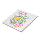 手描きレモンサマー引用文 タイル (側面)