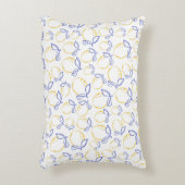 手描きレモンパターンアクセント枕 アクセントクッション (正面(垂直))