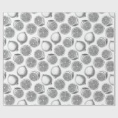 手描きレモンパターンラッピング紙 ラッピングペーパー (フラット)