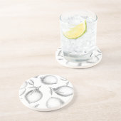 手描きレモンパターン コースター (側面)