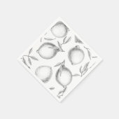 手描きレモンパターン スタンダードカクテルナプキン (角)