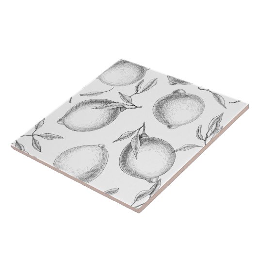 手描きレモンパターン タイル (側面)