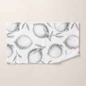 手描きレモンパターン バスタオルセット (ハンドタオル)