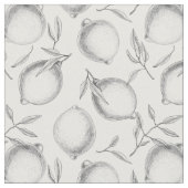 手描きレモンパターン ファブリック (クローズアップ)