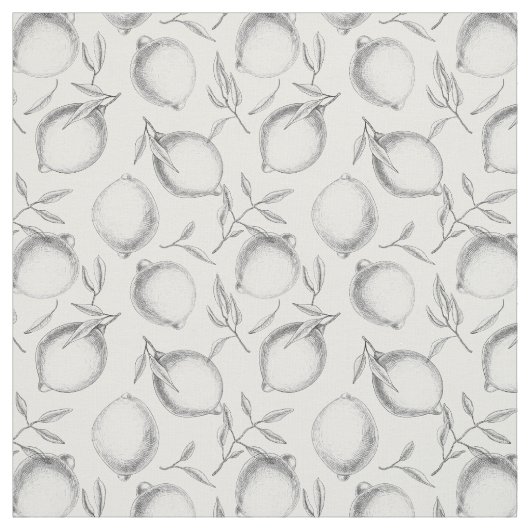 手描きレモンパターン ファブリック (見本)