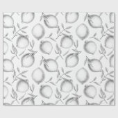 手描きレモンパターン ラッピングペーパー (フラット)