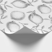 手描きレモンパターン ラッピングペーパー (角)