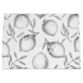 手描きレモンパターン ラージペーパーバッグ (正面)