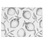 手描きレモンパターン ラージペーパーバッグ (裏面)